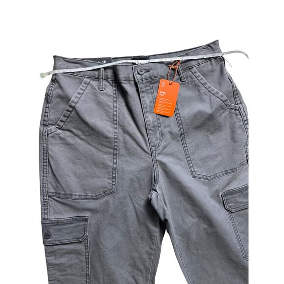 BASS OUTDOOR Women's High-Rise Canvas Cargo Pants FORGED IRON NWT SIZE  10 - Picture 9 of 10